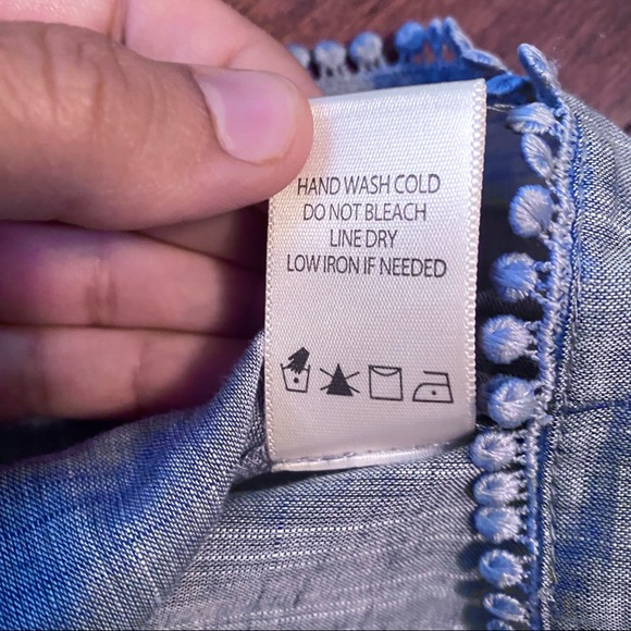 MAX STUDIO Off-The-Shoulder Cotton Blouse, in Blue, Size Small - Picture 9 of 12